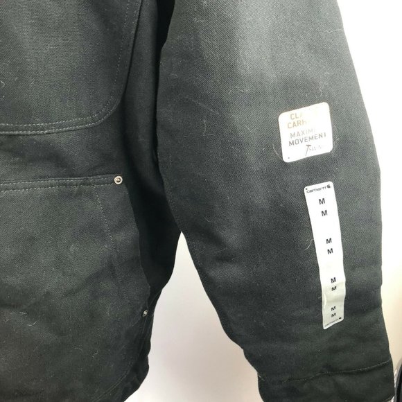 NWT Carhartt Men's Regular Medium Black Cotton Full Swing Chore Coat 102707-001 - Picture 9 of 11